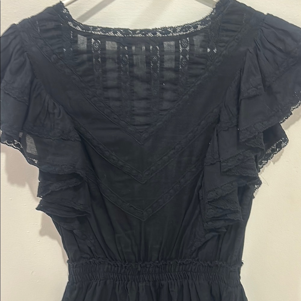 LoveShackFancy Black Ruffled Mini Dress - Picture 8 of 10